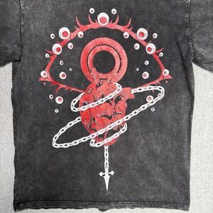 Hunter X Hunter Men's Shirt Size 2XL AnimeX Black Weathered Kurapika Heart Eye